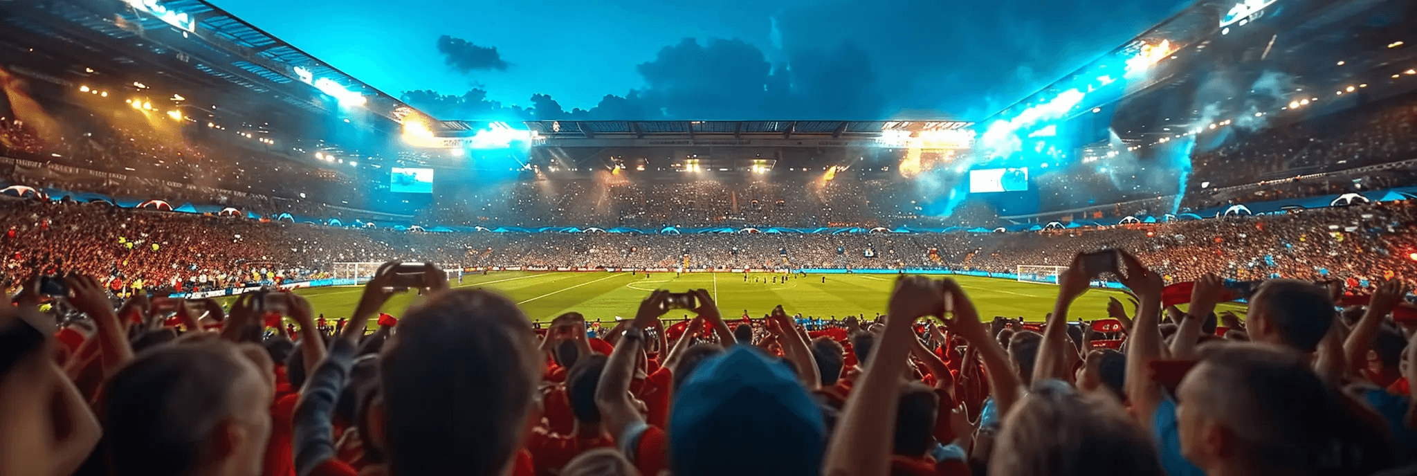 En person som ser på en fotballkamp